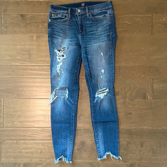 Women’s Gap Skinny Jeans distressed jeans Gap True Skinny stretch size 29 reg - Picture 1 of 9